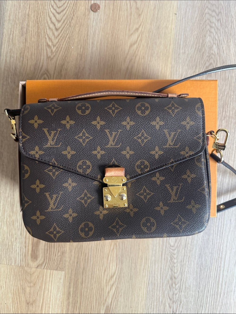Louis Vuitton Brown Monogram Crossbody with Gold Hardware
